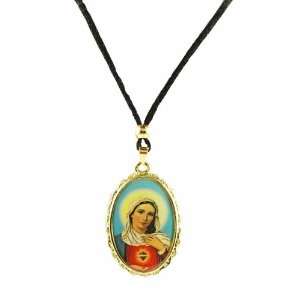   of Mary 18kt Gold Plated Medal with Cord. Made in Brazil. Jewelry