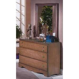  Maple, 3 Drawer Dresser With Mirror