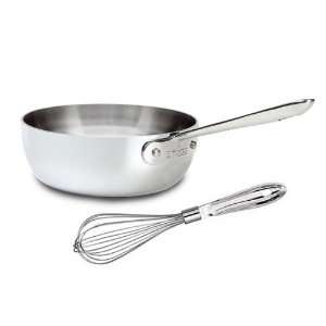All Clad Stainless 2 Qt. Saucier W/whisk no Lid  Kitchen 