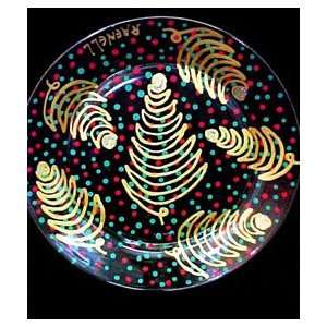   Design   Hand Painted   Glass Snack/Cake Plate   7