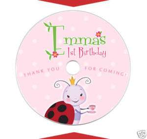   LADYBUG Personalized Birthday Party Favors Music CD DVD LABELS  