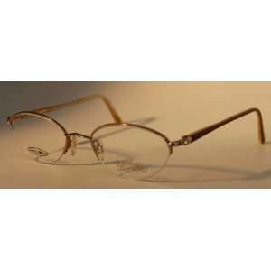 Bob Mackie Ophthalmic Eyewear Metal Oval Rimless 124 107 Brown