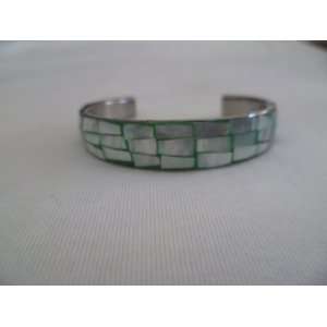  Green Mother of Pearl Seashell Flexible Bangle Everything 