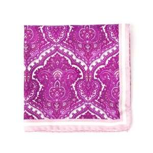  Pink and White Bandana 100% Italian Silk Bow Ties/Pocket 