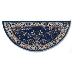   Oriental Hearth Rug   Large Half Round   Blue   Blue