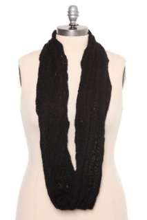  Black Crochet Cable Eternity Scarf Clothing