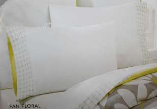   QUEEN Sheet Set White Gray Grid Lime Green 300tc Sateen design  