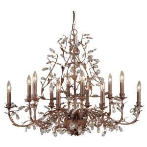  Laura Ashley HFRY1263 Freya 12 Light Chandelier, Weathered 