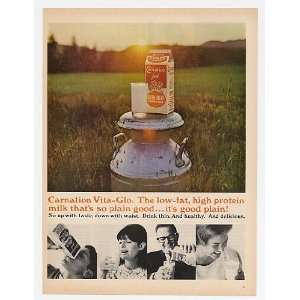  1965 Carnation Vita Glo Milk Can Print Ad (11790)