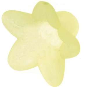  Lucite Petunia Bell Flower Beads Matte Jonquil Yellow 