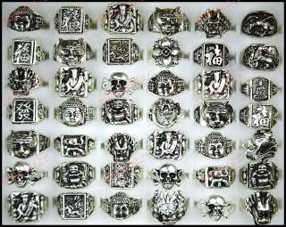   jewelry lots 30pcs Vintage Tibet silver Mens Rings mix lots style NEW