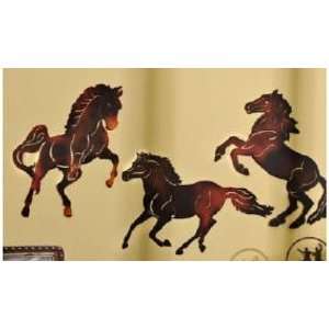   Handpainted Metal Galloping Horse Wall Décor Set of 3