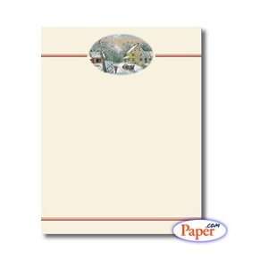  Masterpiece Horse Drawn Sleigh Letterhead   8 1/2 X 11 