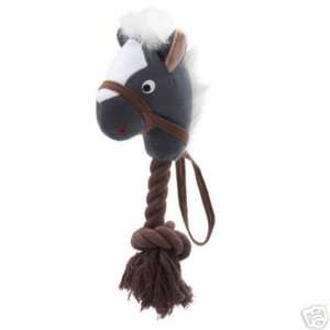   GiddyUp Tug Plush & Rope Horse Dog Toy GRAY