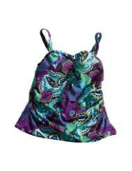 Jessica London Plus Size Inches Off Ruched Tankini Top