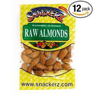 Snackerz Almonds (Raw), 1.5 Ounce Packages (Pack of 12)  