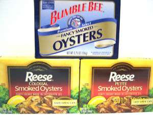 Reese or BumbleBee Smoked Oysters 3 Choices  