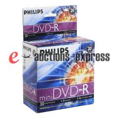 20 Philips Mini 4X DVD R Silver Branded Blank DVDR Disc  