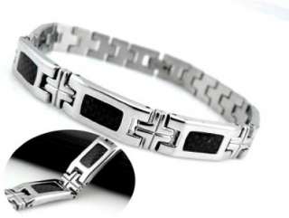 JB14 Men Magnet Health Stainless Steel Cross Bracelet  