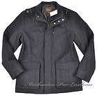 New Mens COLE HAAN Wool WINTER COAT Topper Jacket CHARCOAL BLACK Size 