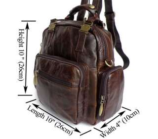   Mens Chocolate Soft Handbag Messenger Bag Go Hiking Backpack Purse