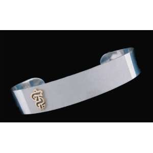 Medical ID Alert Unisex 14 KT   Sterling Silver Cuff Bracelet   Custom 