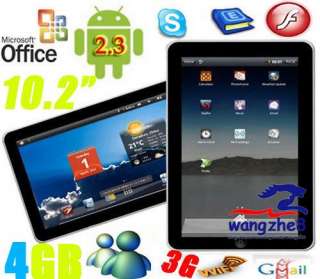    10.2 ePad 1GHz Android 2.3 Support flash 10.1 3G+wifi 4GB Tablet