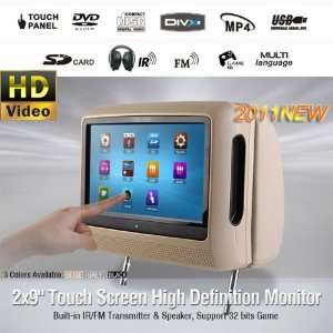   inch HD Touch Screen Headrest Montior Car DVD PLAYER USB SD GAMES