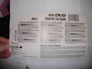 Maxell Mini DVD Camcorder Lens Cleaner Brand New in Package  