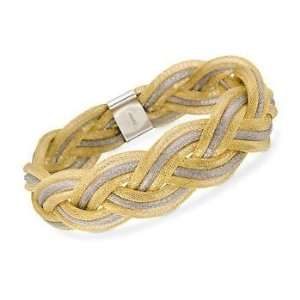  Italian Two Tone Mesh Bangle Bracelet Jewelry
