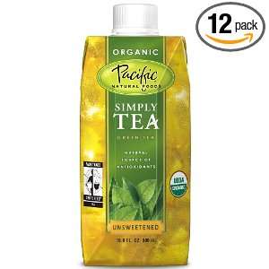   Organic Unsweetened Green Tea, 16.9 Ounce Containers (Pack of 12