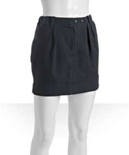 Eryn Brinie evergreen oxford cotton pleated mini skirt