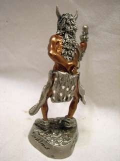 fine diamond cut pewter figurine of a Native American titled 