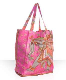 Hermes pink printed Silky Pop silk collapsible tote   up to 