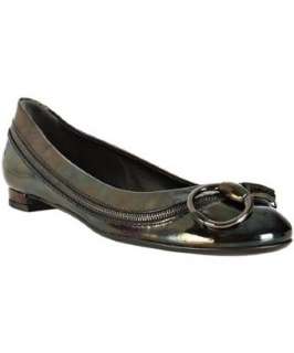 Gucci black iridescent patent Icon Bit flats  