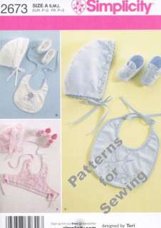 Pattern Sewing Simplicity Toddler Infant Baby Girl Boy Bonnets Booties 