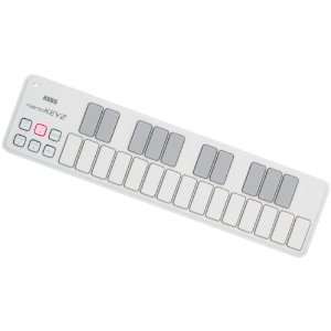  Korg nanoKEY2 Slim Line USB Keyboard, White Musical 