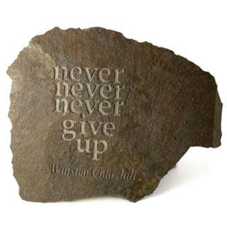 Never Never Never Give Up Slate Stone Plaque Stationery & Office 
