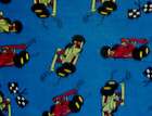 fleece fabric by yard blue w colored race cars $ 4 90 listed aug 05 01 