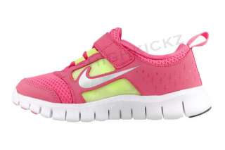 Nike Free Run 3 512100 600 New Kids Youth PS Spark Pink White Running 
