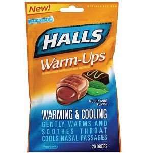  Halls Warm Ups Cough Suppressant Drops, Mocha Mint, 20 ea 