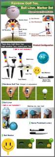NEW Golf Tee, Ball Liner, Marker set Plastic Non Broken  