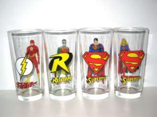 NUTELLA SUPER HEROS GLASSES   AUSTRALIA 1995 SET OF 4  