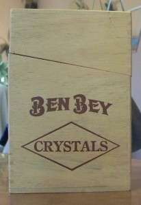 Ben BEY Crystals VINTAGE Wooden CIGAR Box Held 25 Cigars MINT 