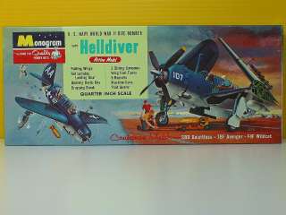 Vintage MONOGRAM SB2C NAVY HELLDIVER Model Airplane Kit  