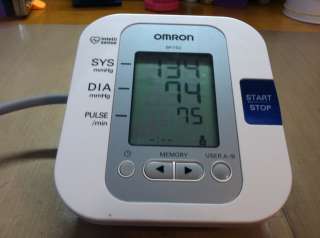 Omron Blood Pressure Monitor Automatic New Batteries; Memory; User A 