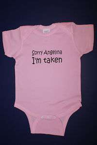Funny Cute Baby Infant Onesie  SORRY ANGELINA IM TAKEN  