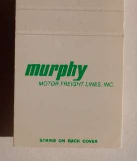 1980s? Matchbook Murphy Motor Freight Saint Paul MN MB  