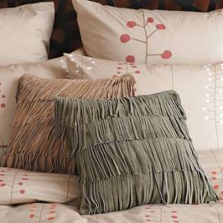 Pottery Barn West Elm Fringed Suede Pillow Cover 16  
