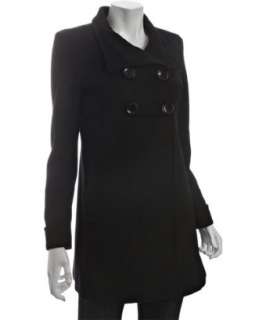 MICHAEL Michael Kors black wool blend double breasted babydoll coat 